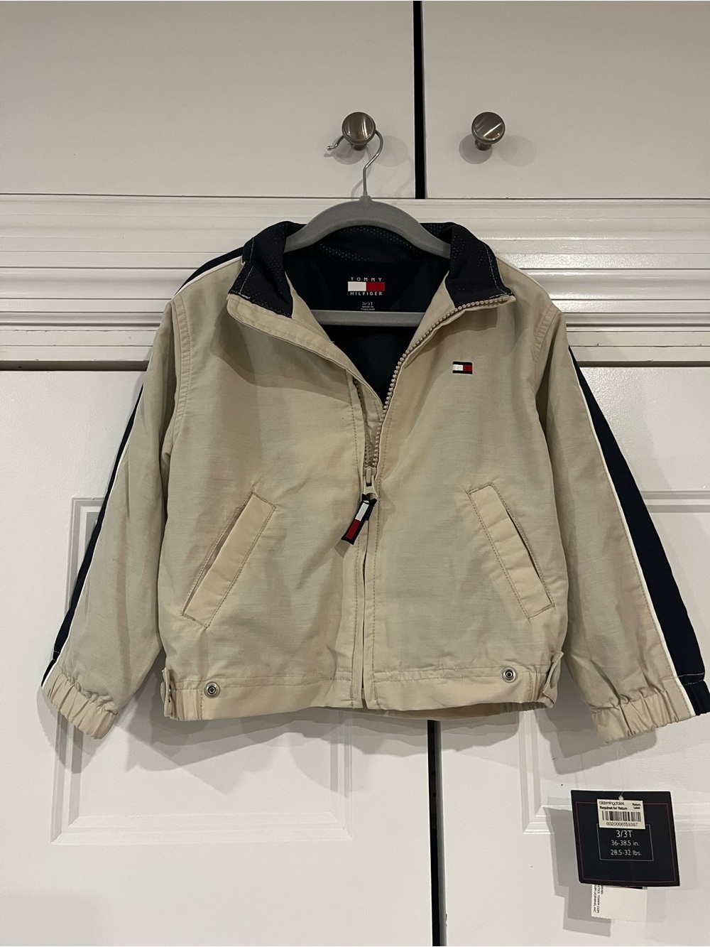 Tommy Hilfiger Kids Tan Jacket with Navy Trim